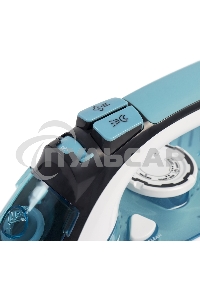 Утюг Galaxy Line GL 6123, голубой с белым, паровой, 2500 Вт, постоянный пар 50 г/мин, паровой удар 230 г/мин, функции: самоочистка, антикапля, антинакипь, функция увлажнения, вертикальное отпаривание, защита от перегрева, индикатор нагрева, керамическое п
