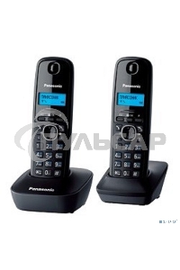 Телефон беспроводной (DECT) Panasonic KX-TG1612RUH (серый) Доп трубка в комплекте,АОН, Caller ID,12 мелодий звонка,поиск трубки