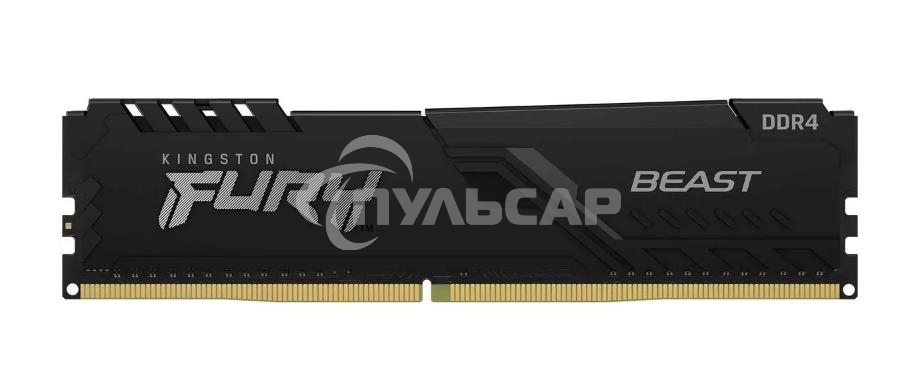 Оперативная память Kingston Fury Beast, DDR4, 16Gb (1x16Gb), 3600MHz, CL18, DIMM, с радиатором, черный