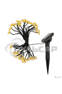 Каскад Lamper Янтарные Пчелы LED 10 м с выносной солнечной панелью 2 м и аккумулятором, IP65, теплое белое свечение