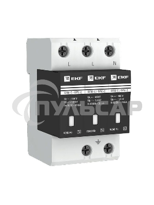 Ограничитель перенапряжения имп. ОПВ-C/3P 20кА 400В EKF opv-c3