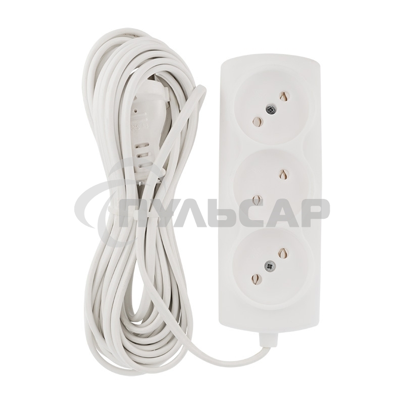 Удлинитель PROconnect STANDARD 3 гнезда, 7 м, 2х0.75 мм², б/з, белый