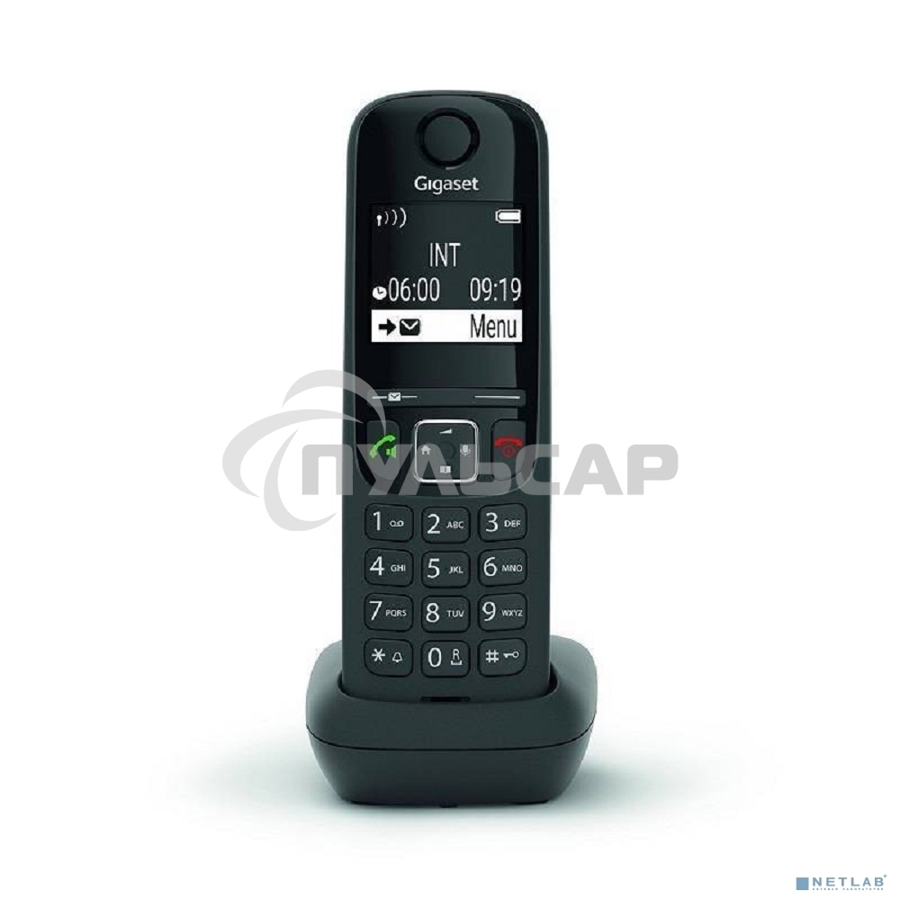 Дополнительная трубка Dect Gigaset AS690HX черный для AS690