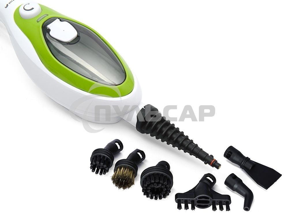 Швабра паровая Kitfort KT-1004-2 1500Вт зеленый/белый