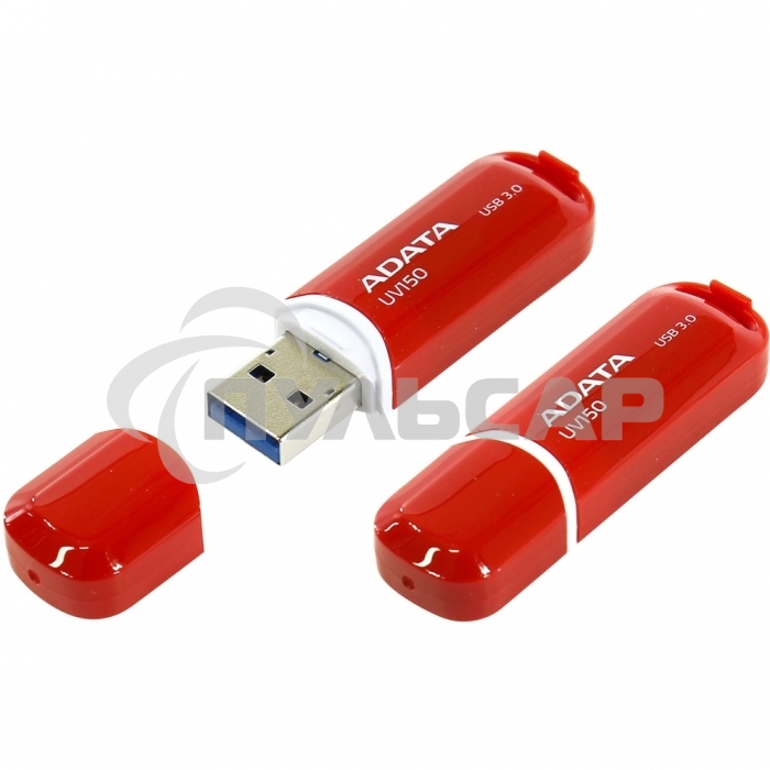 Флешка USB ADATA UV150 (AUV150-64G-RRD), 64 Gb, USB 3.0, R/W 100/30, красный