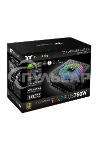 Блок питания Thermaltake Toughpower iRGb PLUS 750W RTL (PS-TPI-0750F3FDGE-1), 750Вт, 80 PLUS Gold, 140мм, модульный, черный