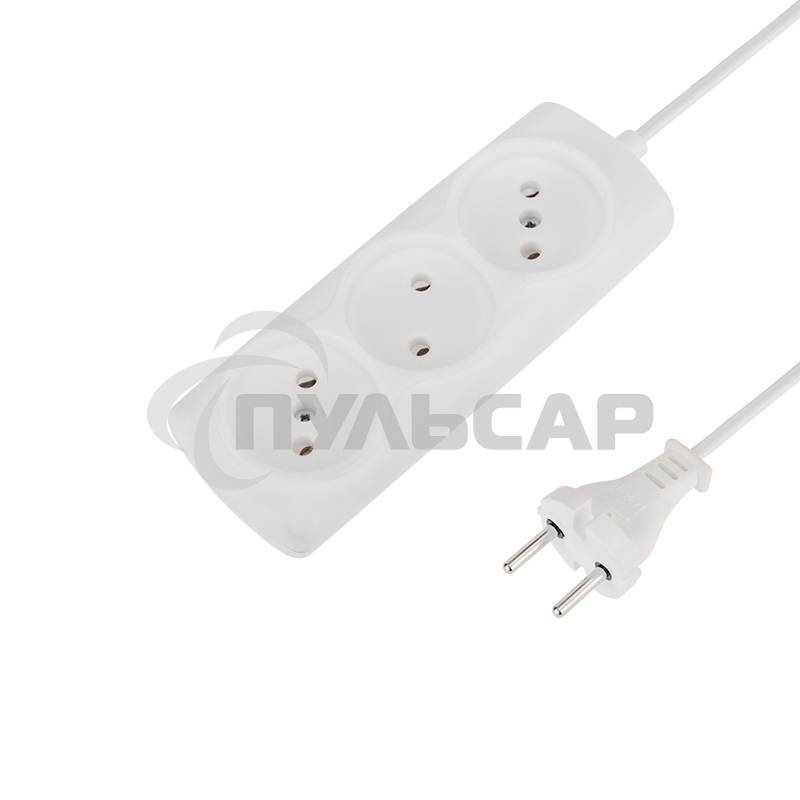 Удлинитель PROconnect STANDARD 3 гнезда, 7 м, 2х0.75 мм², б/з, белый