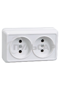 Розетка Iek ERO20-K01-10-DC РС22-2-ОБ 2местн. без з/к 10А откр.уст. ОКТАВА (белый)