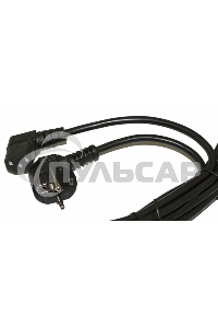 Кабель питания Hyperline PWC-IEC13A-SHM-1.8-BK компьютера (Schuko+C13 (угловая)) (3x0.75), 10A, угловая вилка, 1.8 м, черный