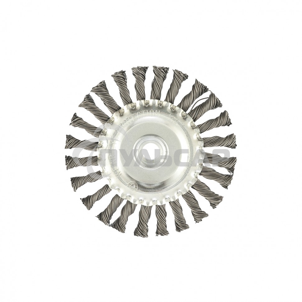 Щетка Matrix для УШМ, 125 мм, М14, Плоская, крученая проволока 0,8 мм