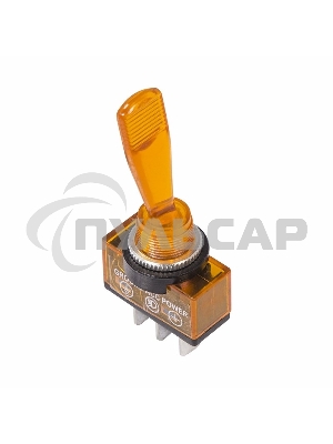 Тумблер 12V 20А (3c) ON-OFF однополюсныйс желтой подсветкойRexant