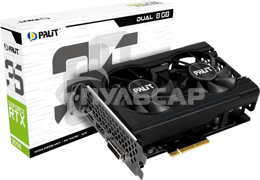 Видеокарта Palit RTX 3050 DUAL 8G V1 (NE63050018P1-1070D V1) RTL