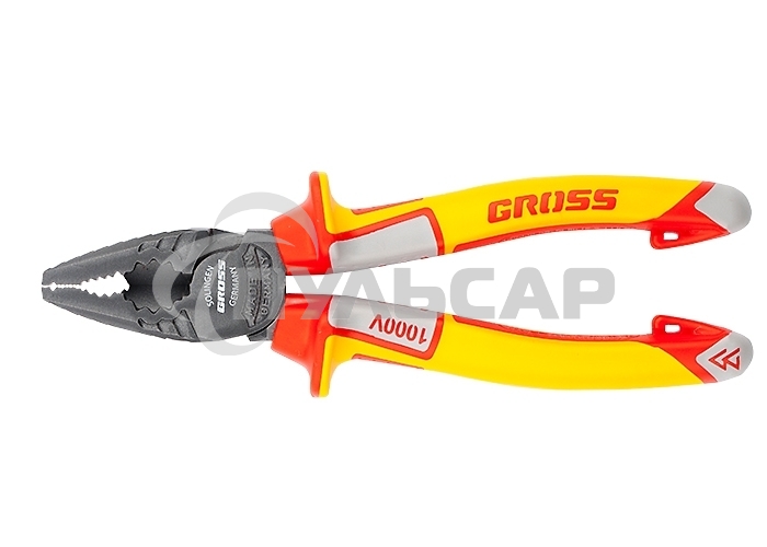 Плоскогубцы GROSS 16989комбинированные диэлектрические трехкомпонентные рукоятки до 1000в 180мм