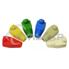 Защитные колпачки для кабеля 6,0мм cat.5, на соединение коннектора с кабелем, желтый, 100 шт. в пачке