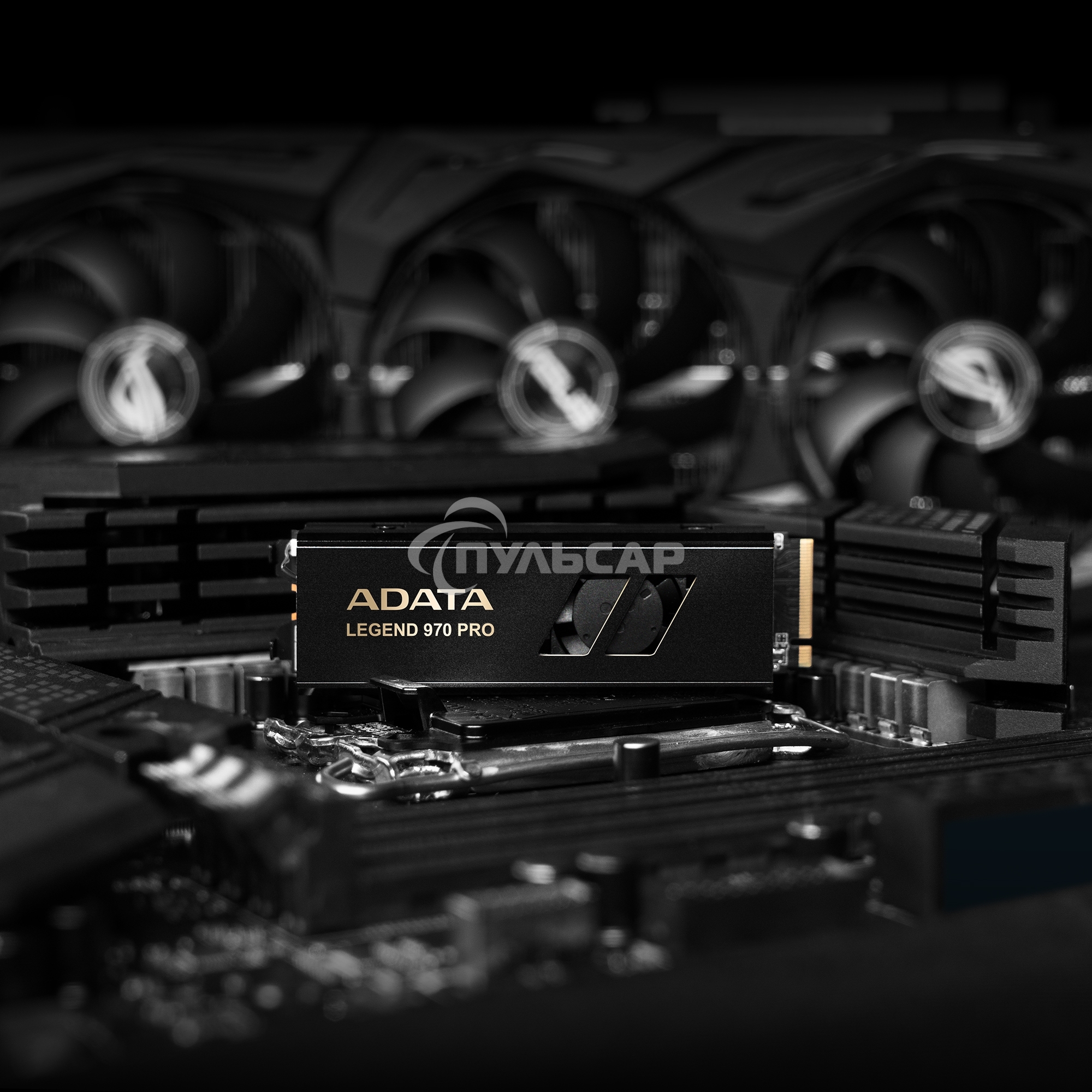 Накопитель SSD ADATA Legend 970 Pro, 1000 Gb, M.2 2280, PCIe 5.0 x4, NVMe 2.0, 3D TLC, R/W 13000/5800 МБ/сек, радиатор с вентилятором