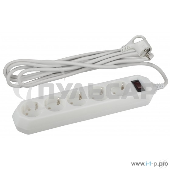 Сетевой фильтр ЭРА USF-5es-3m-W, 3м, белый б0019033
