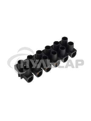 Клеммная колодка винтовая KВ-10 (4-10 мм²), ток 10 A, полипропилен черный, индивидуальная упаковка, 1 шт. Rexant