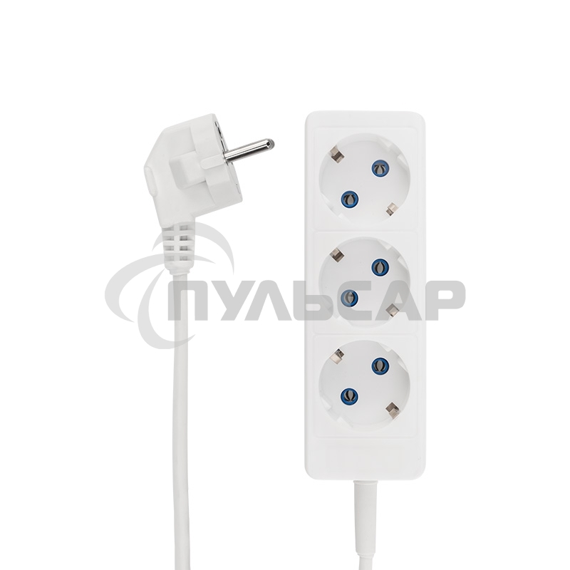 Удлинитель PROconnect STANDARD 3 гнезда, 5 м, 2х0.75 мм², б/з, белый