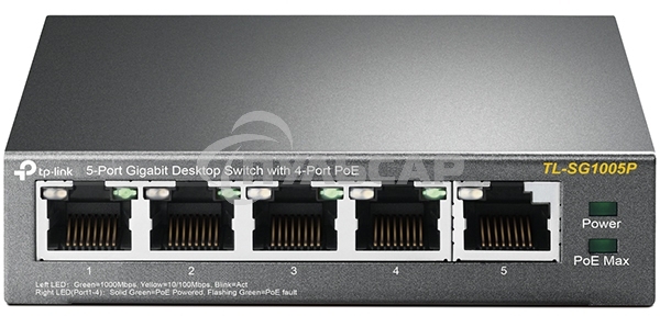 Коммутатор TP-Link SMBTL-SG1005P 5-портовый гигабитный настольный коммутатор с 4 портами PoE SMB 56W