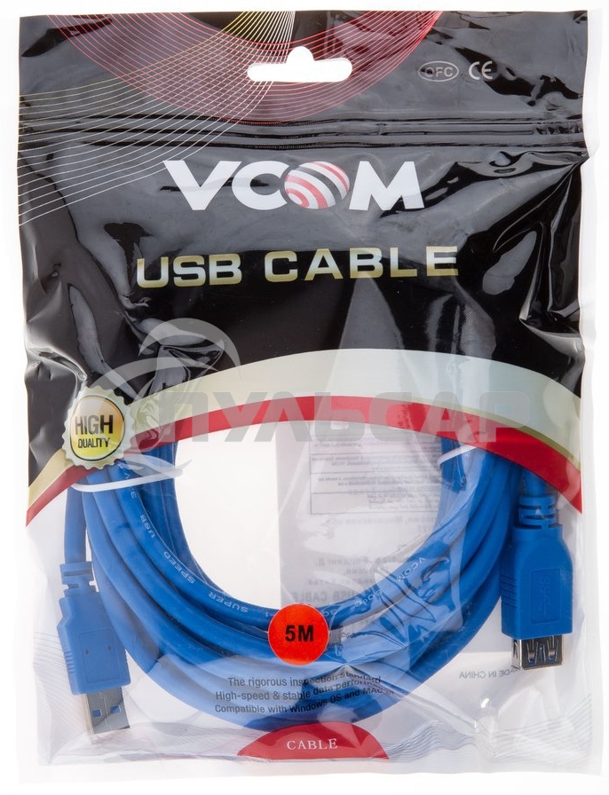 Кабель AM/AF USB3.0 5.0м VCOM удлинитель USB 3.0, VUS7065-5M
