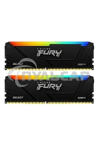 Оперативная память Kingston Fury Beast, DDR4, 16Gb (2x8Gb), 3200MHz, CL16, DIMM, с радиатором, RGB, черный
