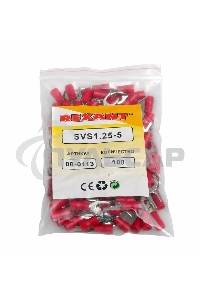 Наконечник вилочный изолированный 5.3 мм 0.5-1.5 мм² (НВи 1.5-5/НВи 1,25-5) красный Rexant