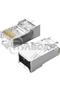 Коннектор Vention RJ45 (8p8c), FTP, cat. 5e, под витую пару, экранированный (50шт.)