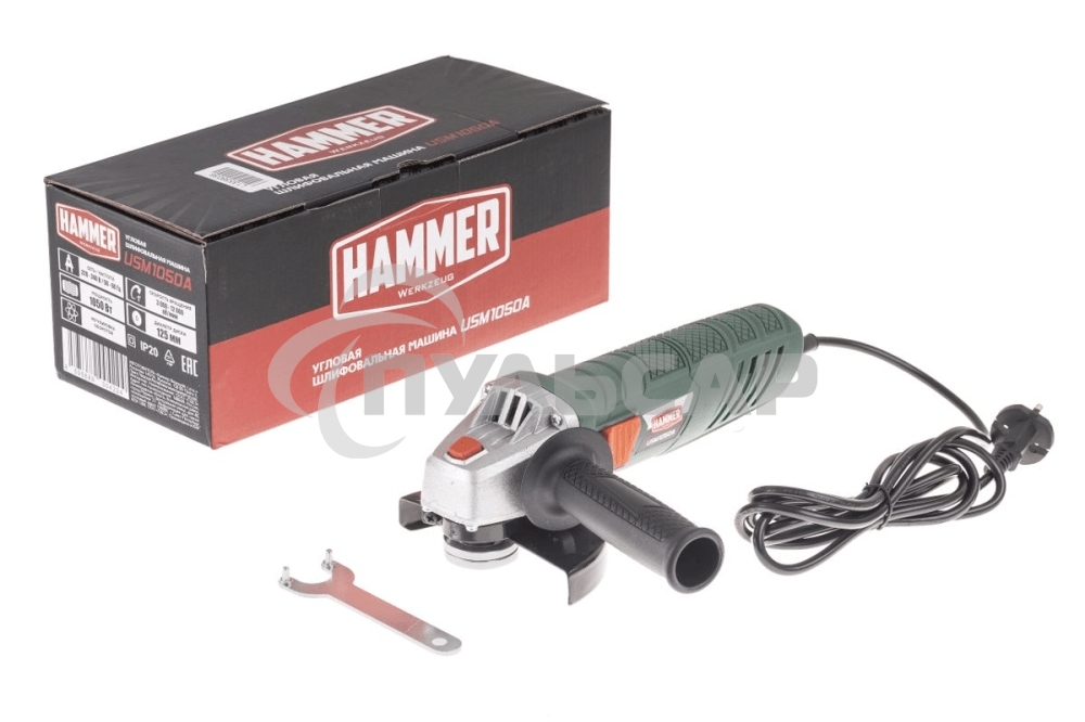 Шлифовальная машина Hammer Flex USM1050A 28444 УШМ 1050Вт 4000-11000об/мин 125мм