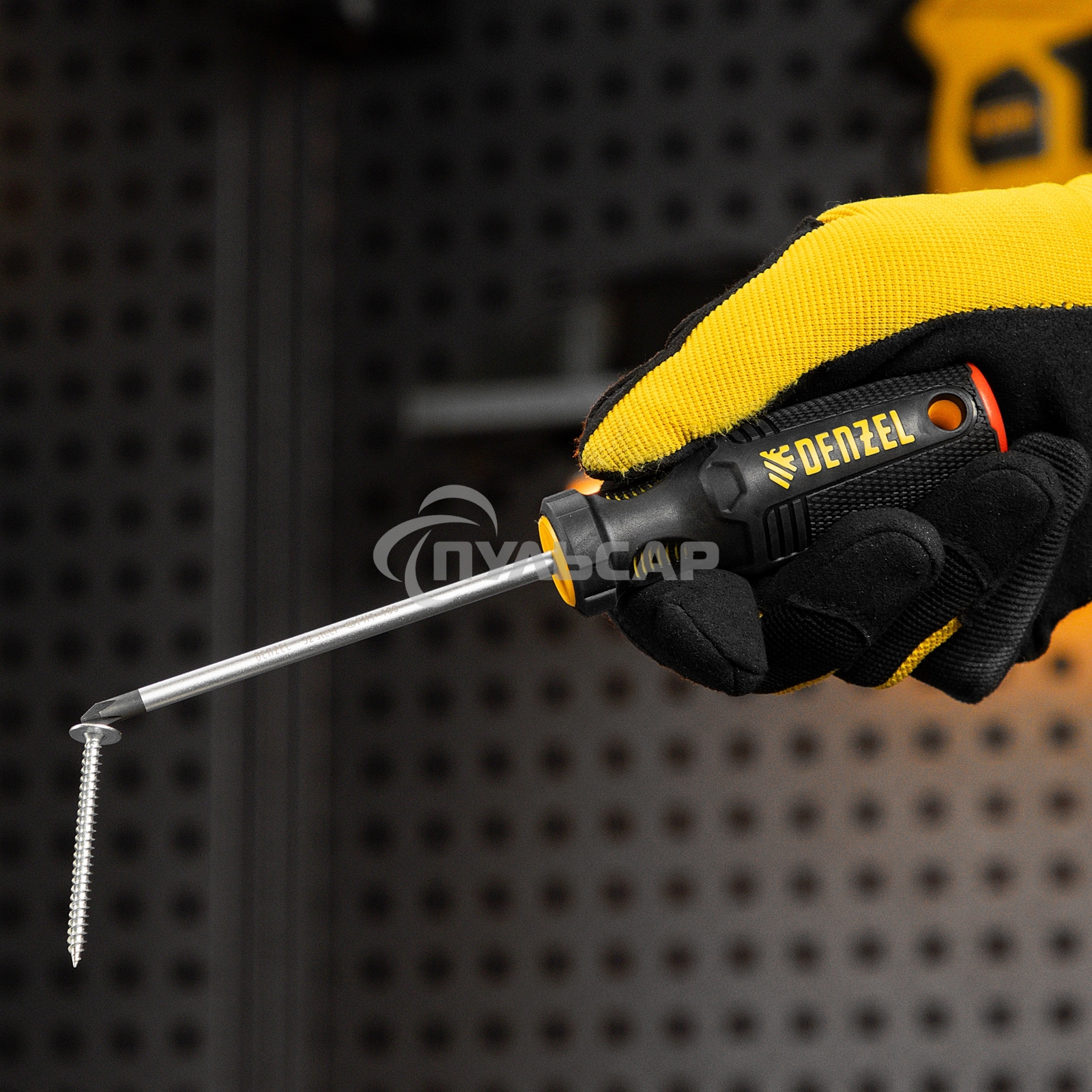 Отвертка Denzel PH1х100 мм, S2, 3к рукоятка