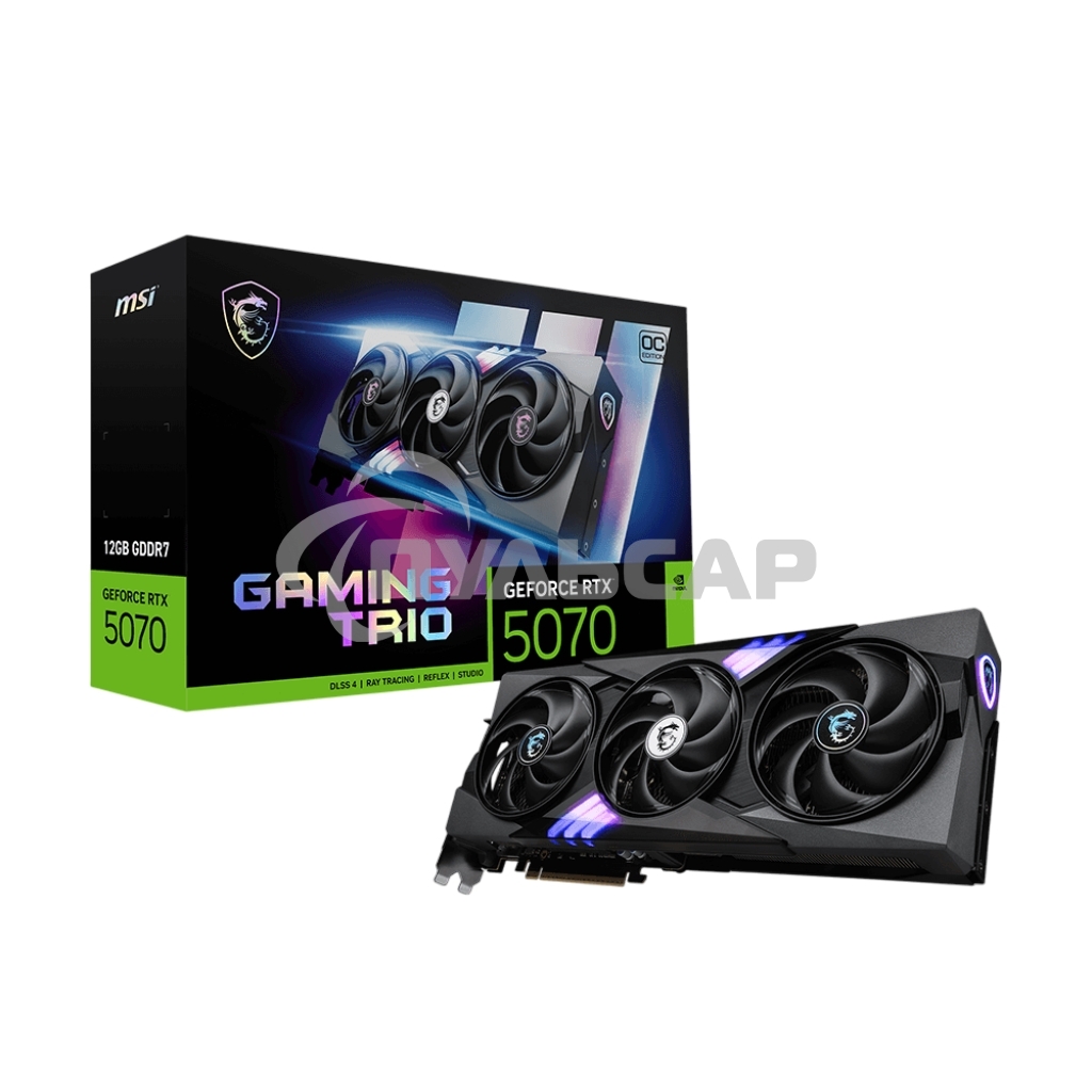 Видеокарта MSI RTX 5070 GAMING TRIO OC 12Gb GDDR7 192bit 3xDP HDMI 3FAN RTL