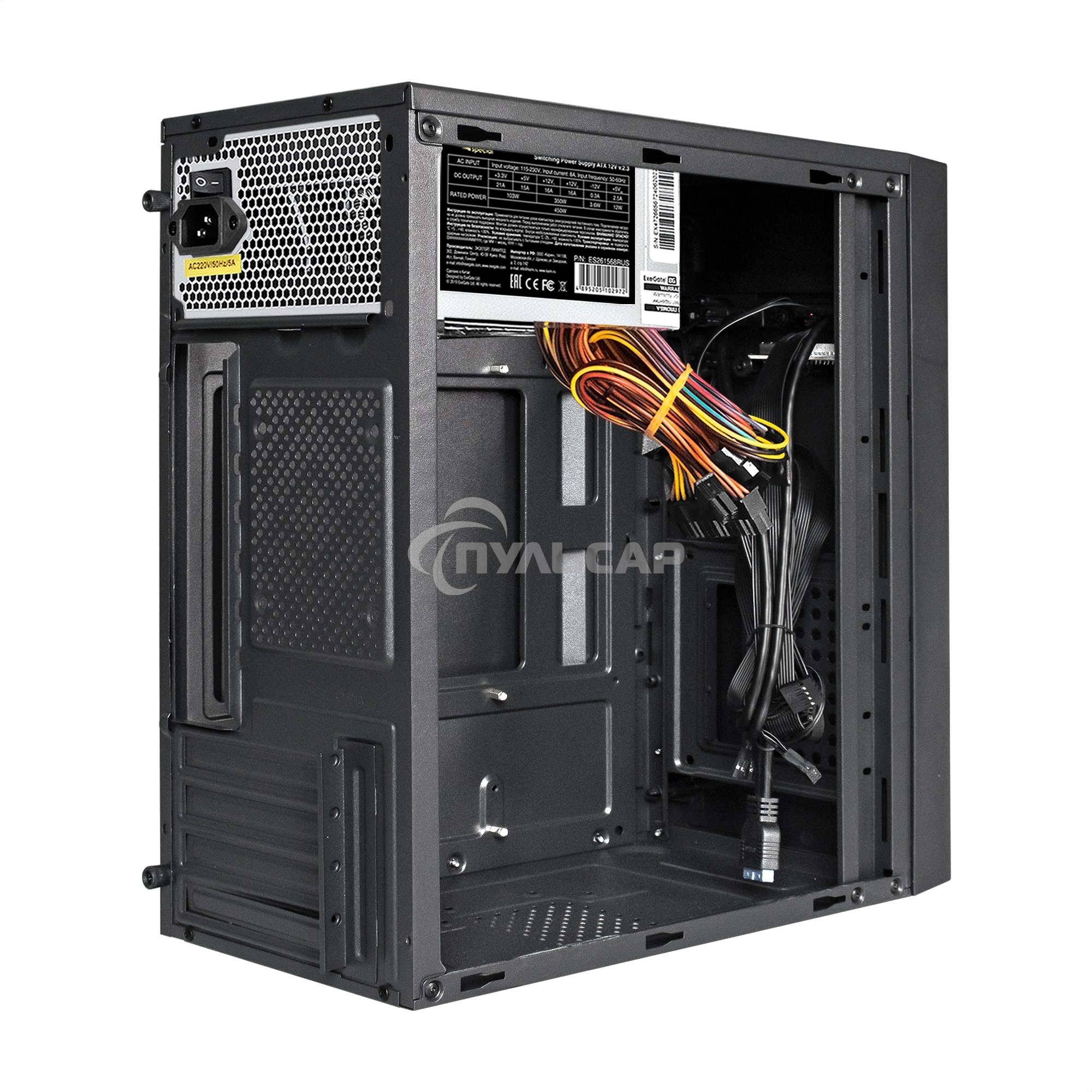 Компьютерный корпус Minitower ExeGate BAA-109U2-UN450 (mATX, БП UN450 с вент. 12см, 2*USB+2*USB 3.0, аудио, черный)