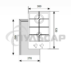 Газовая варочная панель LEX GVG 321 белый4000Вт 2 комфорки белый