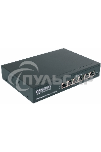 Коммутатор Osnovo SW-20600/A(80W) 6x100Mb 4PoE+ 80W неуправляемый