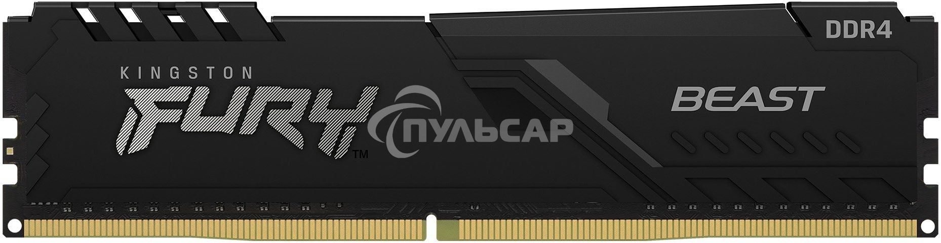 Оперативная память Kingston Fury Beast, DDR4, 32Gb (2x16Gb), 3200MHz, CL16, DIMM, с радиатором, черный