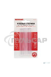 Клеевые стержни Rexant, Ø7 мм, 100 мм, прозрачные, 6 шт., блистер