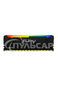Оперативная память Kingston Fury Beast, DDR4, 16Gb (1x16Gb), 3600MHz, CL18, DIMM, с радиатором, RGB, черный