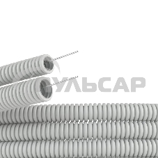 Труба гофрированная ПВХ d40мм c протяж. сер. (уп.20м) ДКС 91940