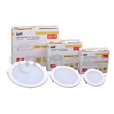 Светильник Iek LDVO0-1602-1-7-K02 ДВО 1602 белый круг LED 7Вт 4000К IP20 алюм. корпус, диам 120 мм