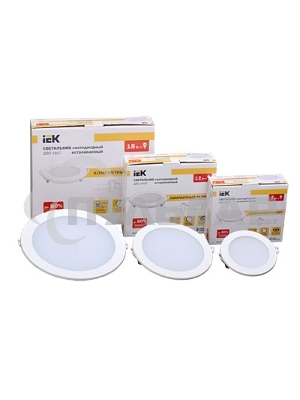 Светильник Iek LDVO0-1602-1-7-K02 ДВО 1602 белый круг LED 7Вт 4000К IP20 алюм. корпус, диам 120 мм