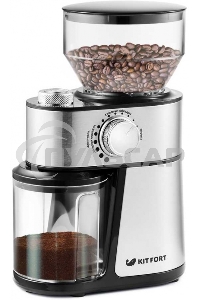 Кофемолка Kitfort КТ-717 230Вт сист.помол.:ротац.нож вместим.:100гр нержавеющая сталь/черный