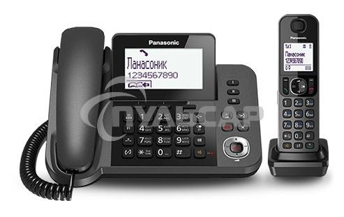 Телефон беспроводной (DECT) Panasonic KX-TGF320RUM серый металлик автооветчик АОН