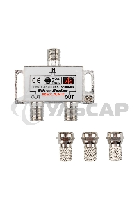 Делитель ТВ х 2 + 3шт. F 