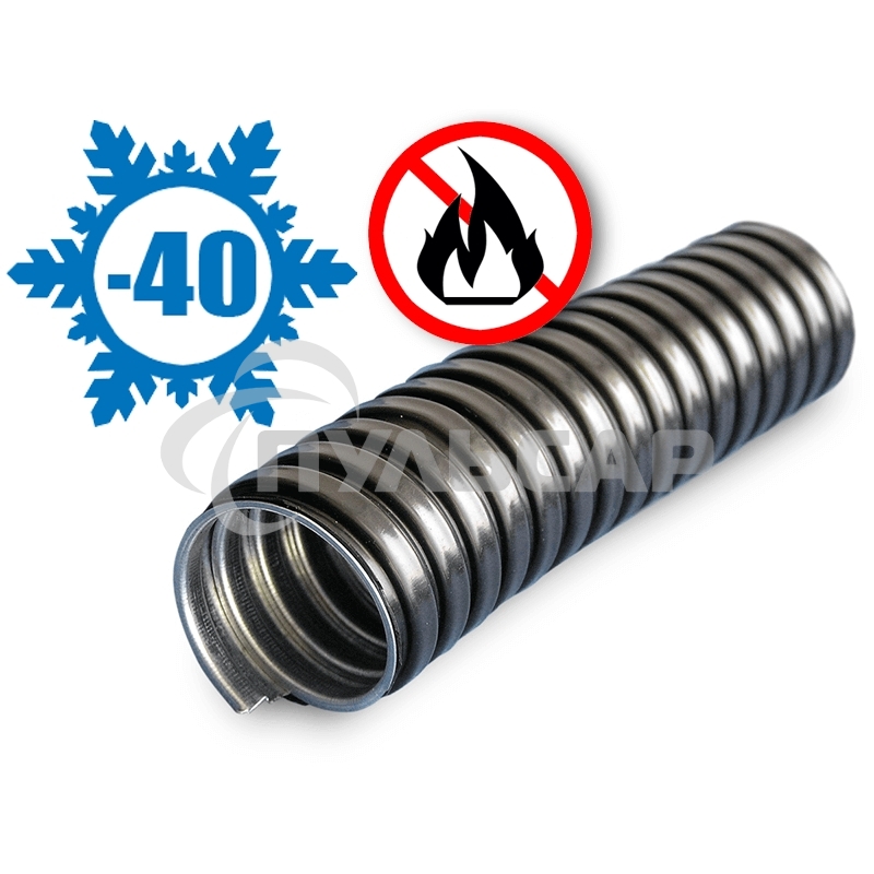 Металлорукав в ПВХ изоляции МРПИ НГ 50 d50мм без протяжки черный (уп.20м) ЗЭТА zeta42217