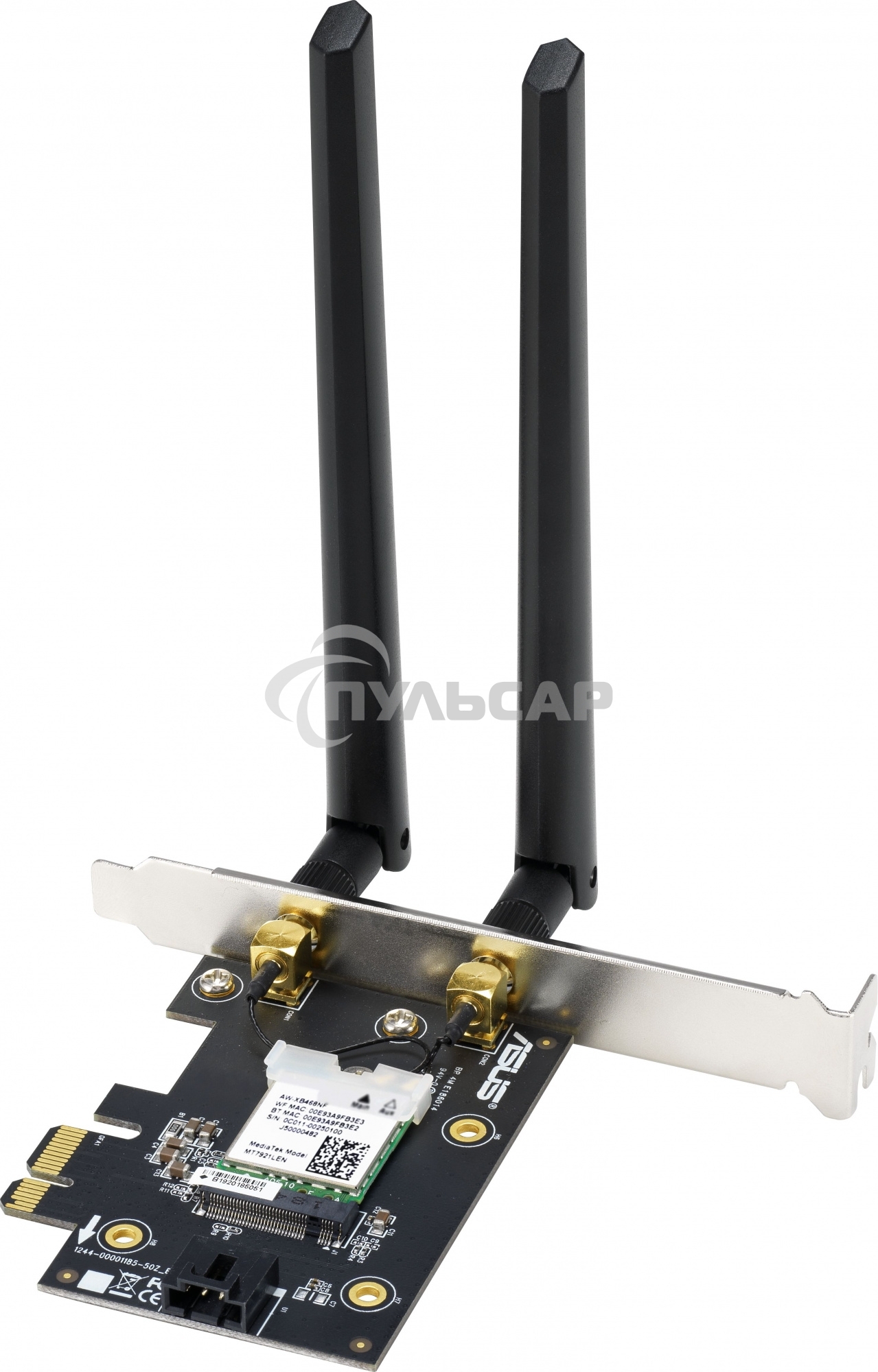 Сетевой адаптер ASUS PCE-AX1800 WIFI 802.11ax, 2402 + 574Mbpsб PCI-E Adapter, 2 антенны; 90IG07A0-MO0B00