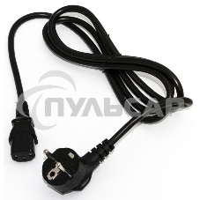 Кабель питания компьютера Hyperline PWC-IEC13-SHM-10-BK (Shucko+C13) (3x1.00), 10A, угловая вилка, 10 м 