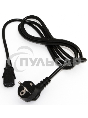 Кабель питания компьютера Hyperline PWC-IEC13-SHM-10-BK (Shucko+C13) (3x1.00), 10A, угловая вилка, 10 м 