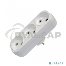 Тройник 3 гнезда 10 А, без заземления линейный MAKEL 10032