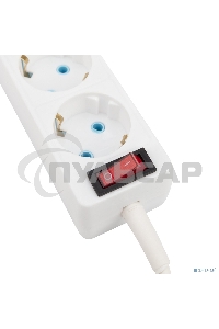 Удлинитель PROconnect 3 гнезда, 1.5 м, 3х0.75 мм², с/з, с кнопкой, белый