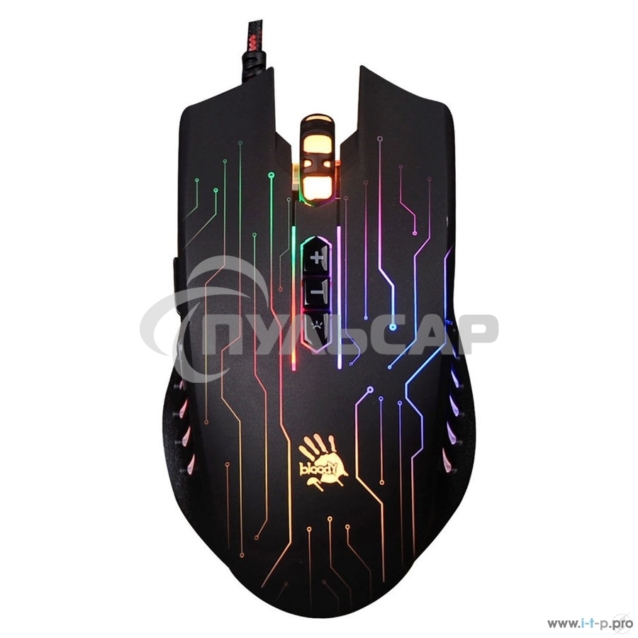 Мышь проводная A4Tech Bloody Q82 черный, 3200 dpi, USB, кнопки - 8