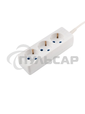 Удлинитель PROconnect 3 гнезда, 10 м, 3х0.75 мм², с/з, белый